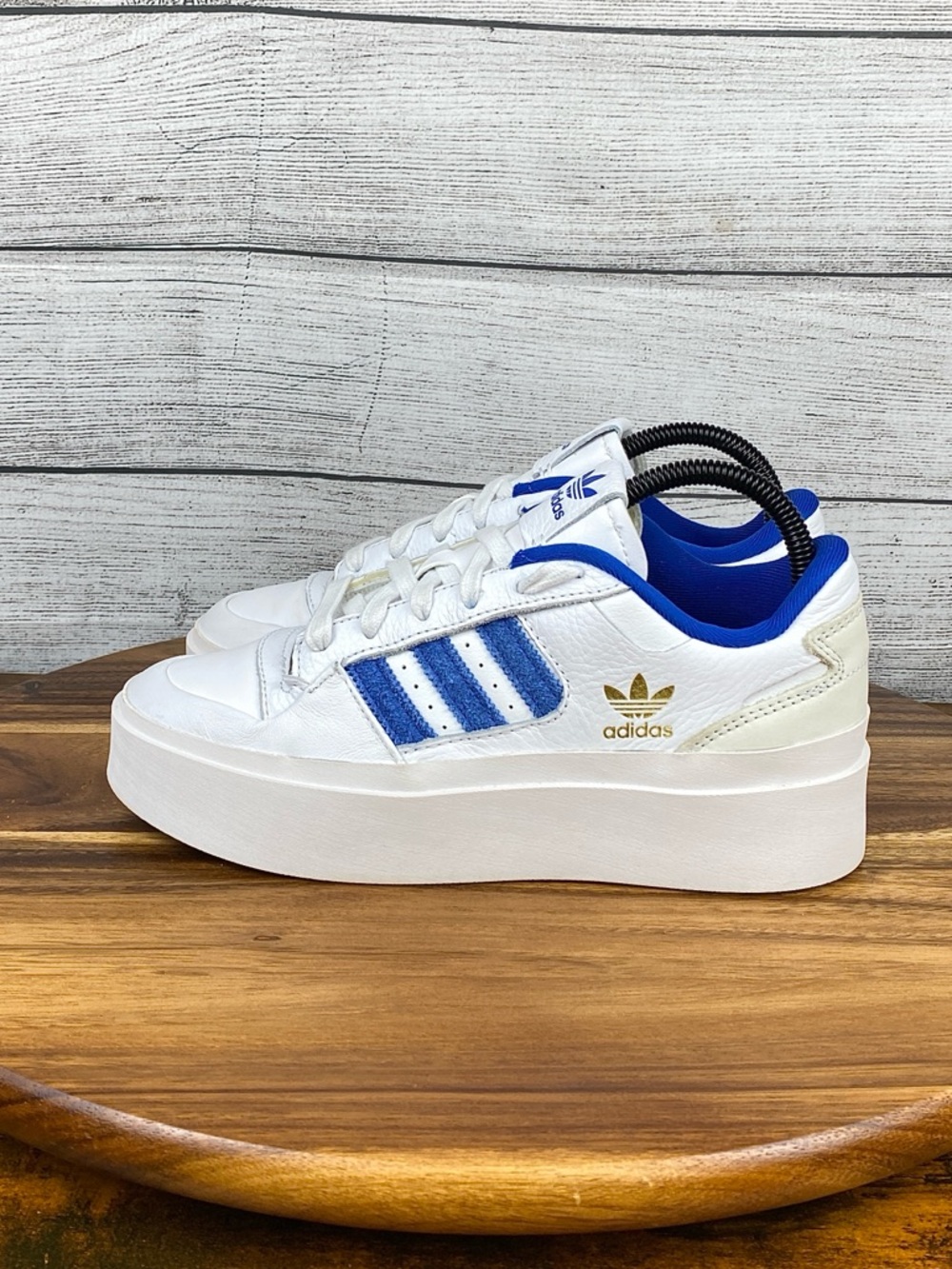 adidas Forum Bonega White Royal Blue Platform Shoes GX4414 Women’s Size 6.5